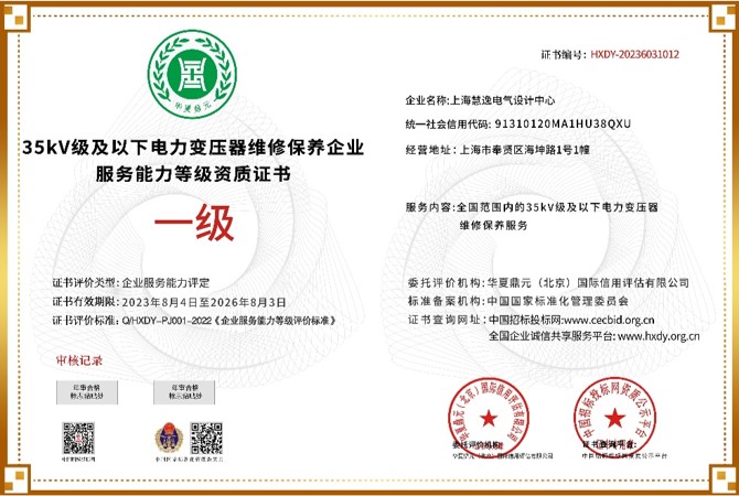 35kV Transformer Maintenance Qualification